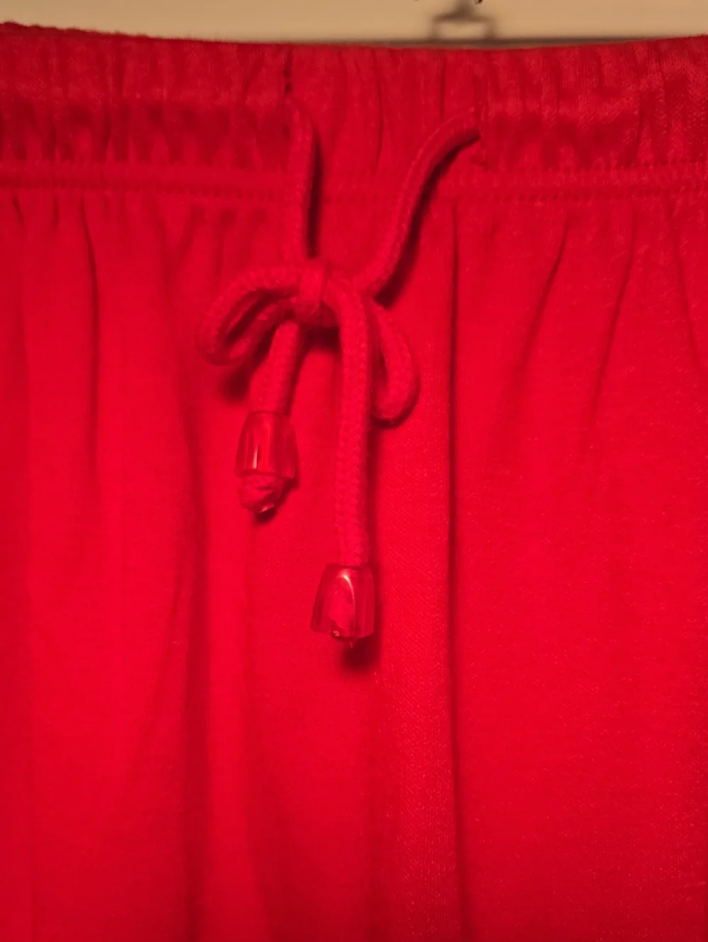 Vintage Y2K 90’s M Red Midi Skirt Drawstring Stretchy Waist Jersey Knit Sporty
